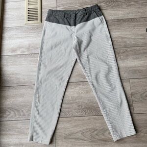 Raffaello Rossi Checked Black And White Contrasting Cotton Trouser Pants